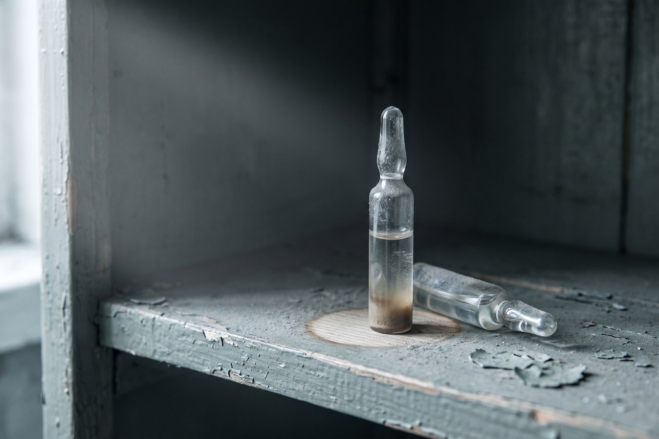 Live versus dead probiotics in toothpaste — sealed ampoules gone cloudy and settled on a dusty shelf