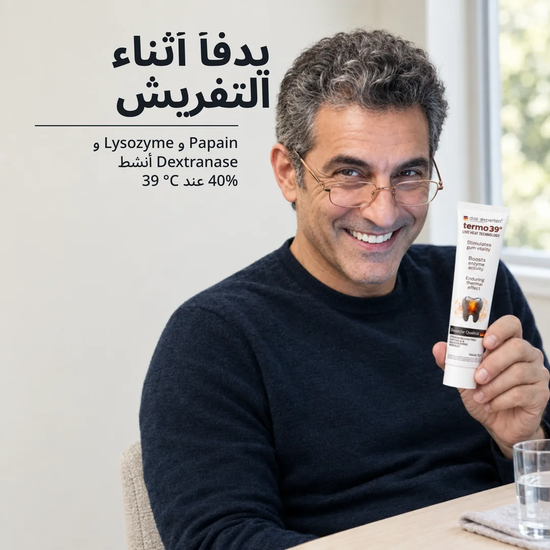 يدفأ أثناء التفريش — Papain و Lysozyme و Dextranase أنشط 40% عند 39 °C