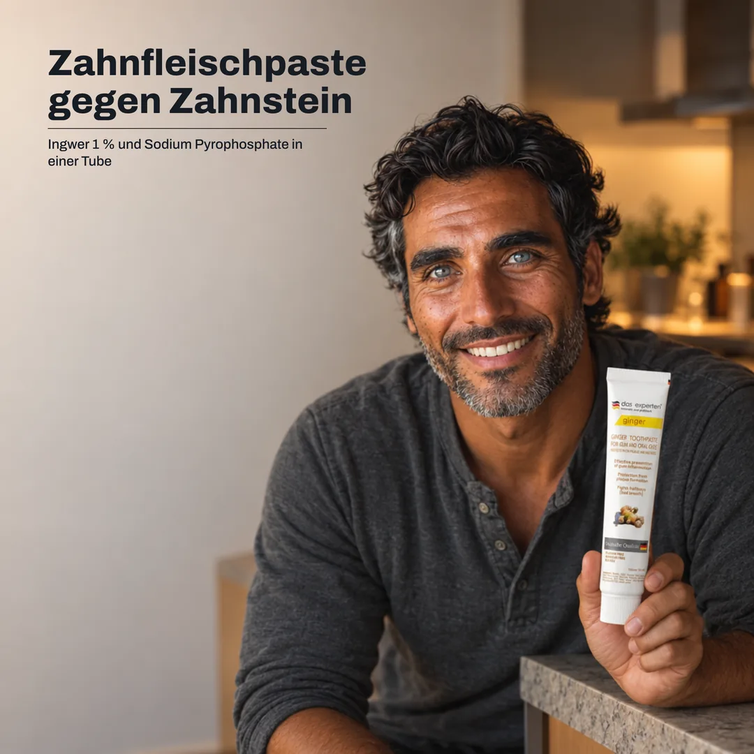 Zahnfleischpaste gegen Zahnstein — Ingwer 1 % und Sodium Pyrophosphate in einer Tube