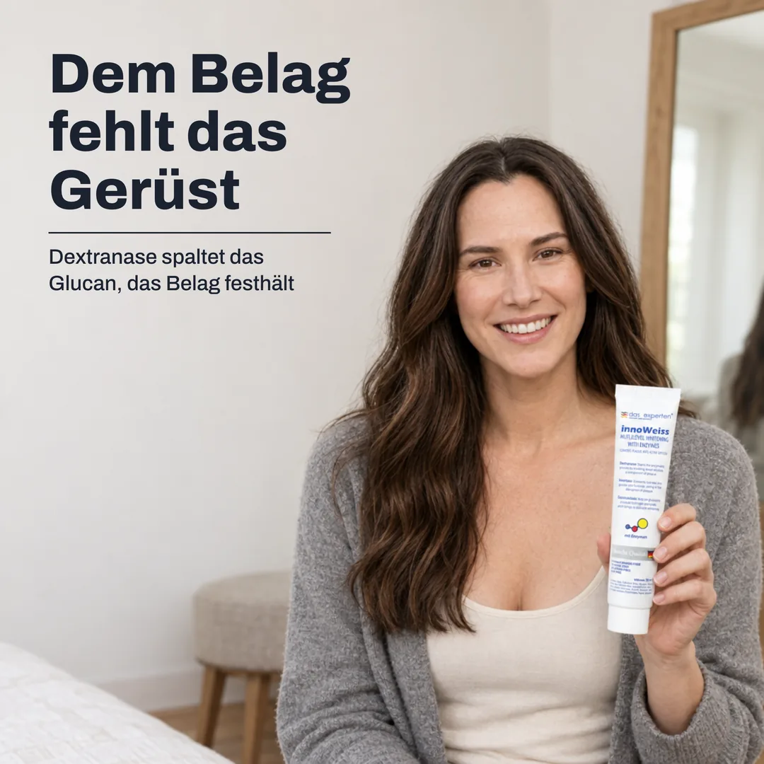 Dem Belag fehlt das Gerüst — Dextranase spaltet das Glucan, das Belag festhält