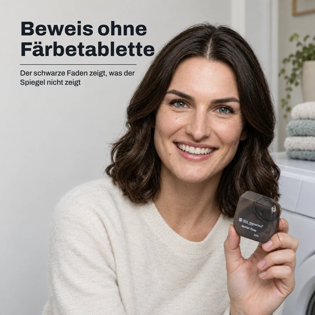 Beweis ohne Färbetablette — Der schwarze Faden zeigt, was der Spiegel nicht zeigt