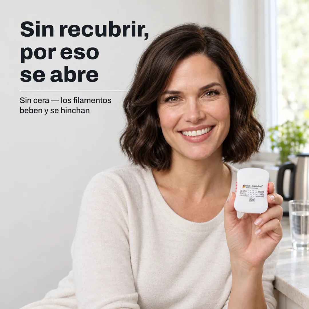 Sin recubrir, por eso se abre — Sin cera — los filamentos beben y se hinchan