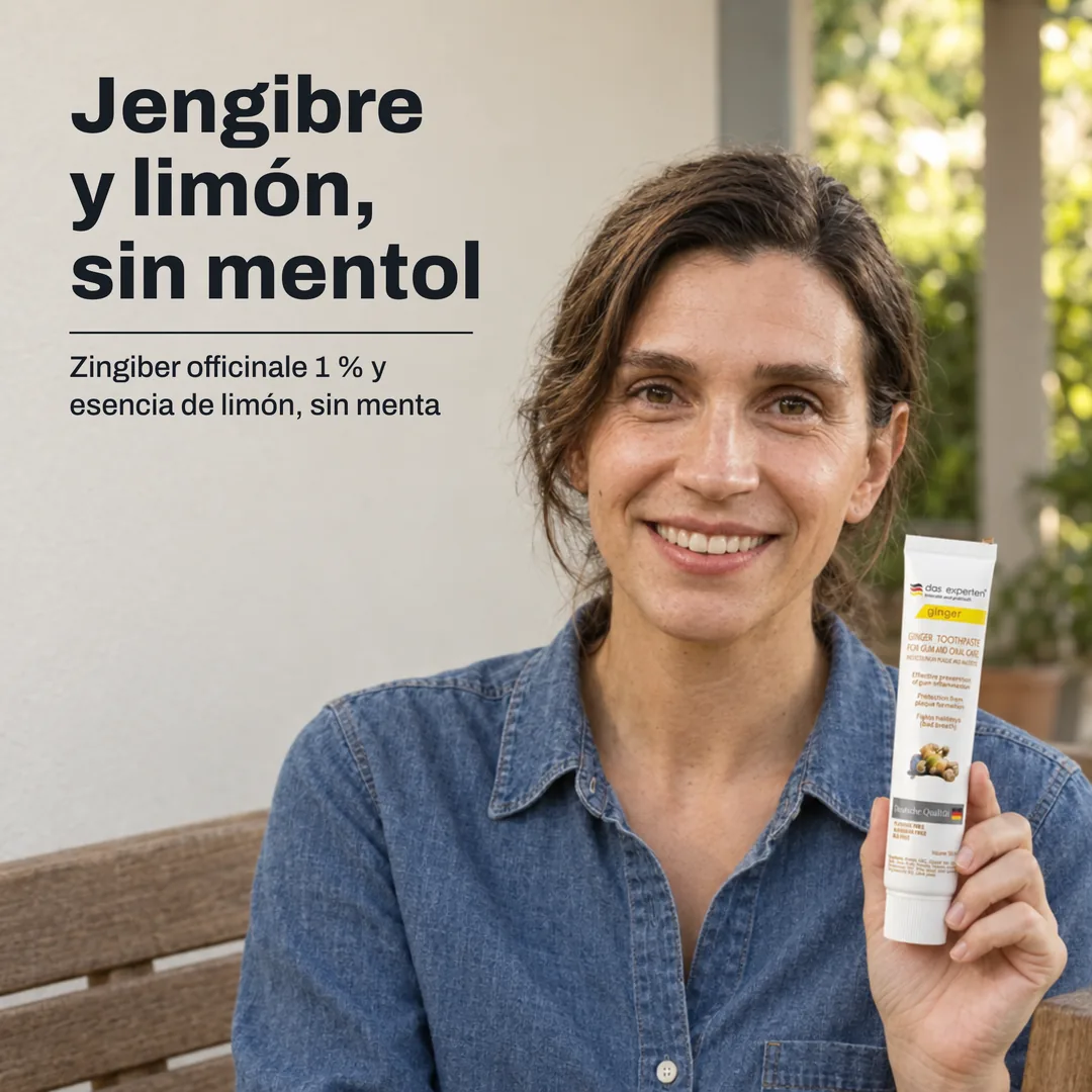 Jengibre y limón, sin mentol — Zingiber officinale 1 % y esencia de limón, sin menta
