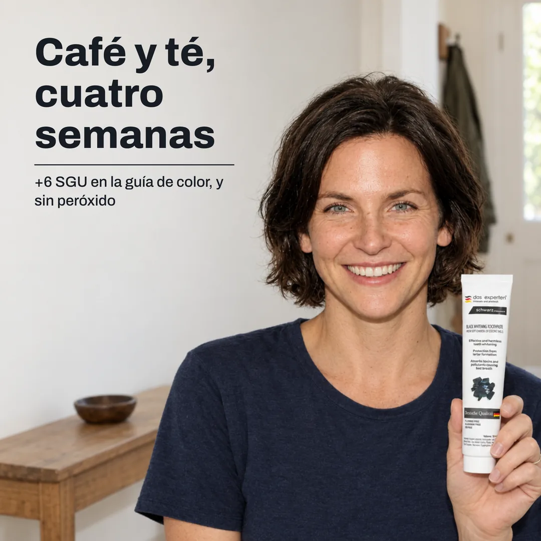 Café y té, cuatro semanas — +6 SGU en la guía de color, y sin peróxido