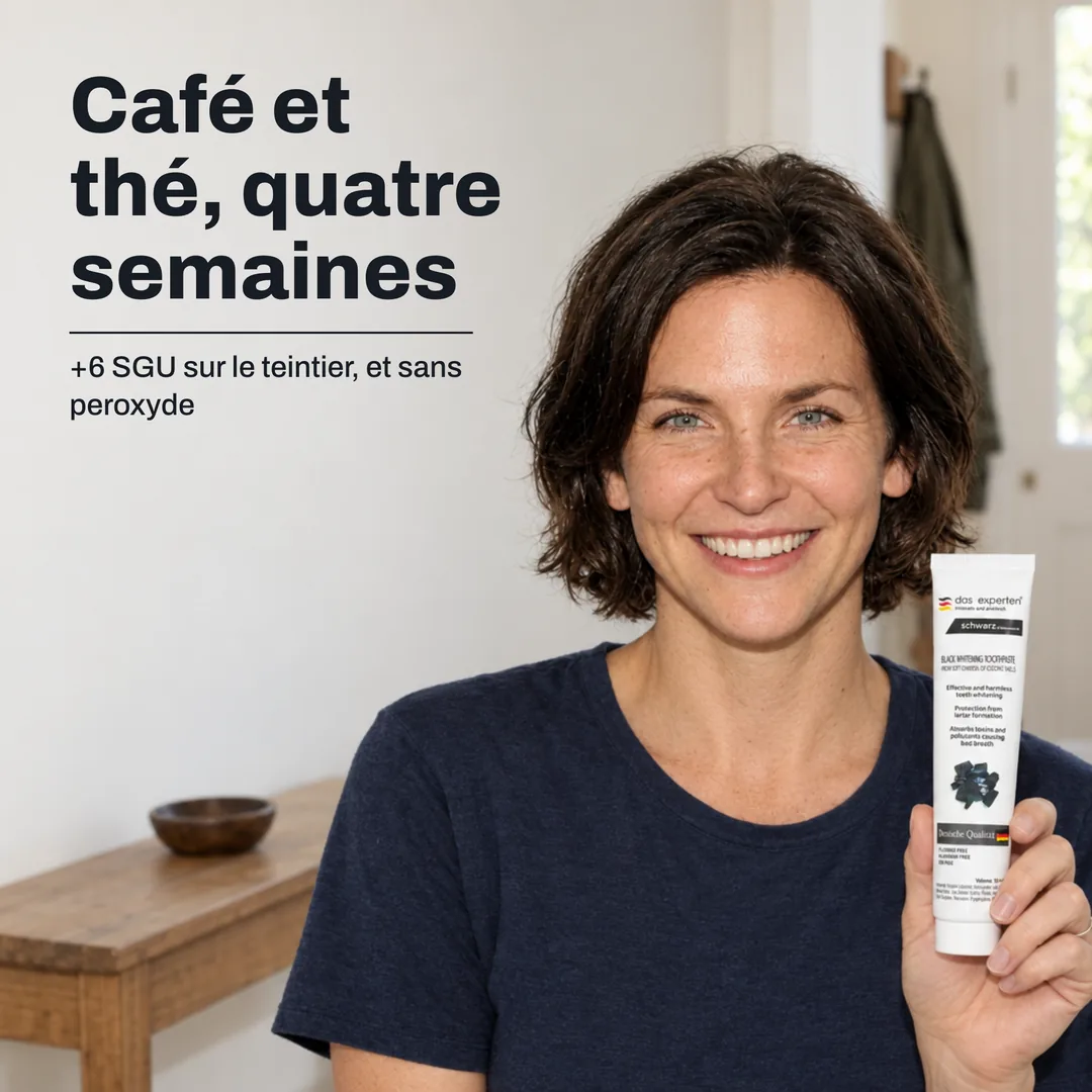Café et thé, quatre semaines — +6 SGU sur le teintier, et sans peroxyde