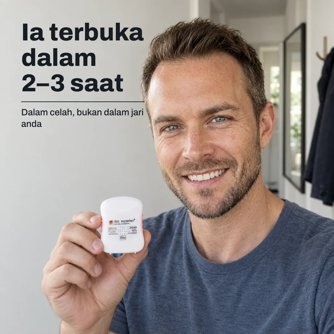 Ia terbuka dalam 2–3 saat — Dalam celah, bukan dalam jari anda