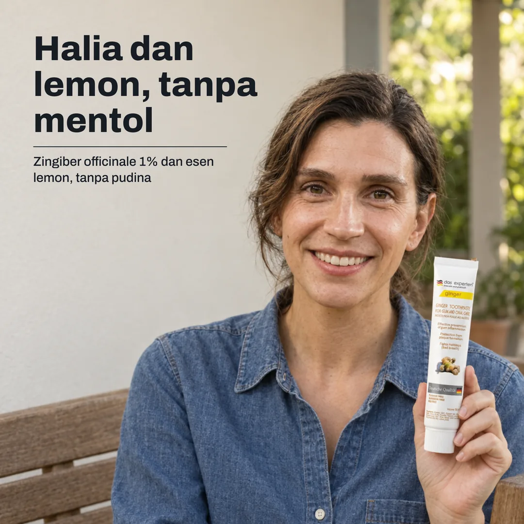 Halia dan lemon, tanpa mentol — Zingiber officinale 1% dan esen lemon, tanpa pudina