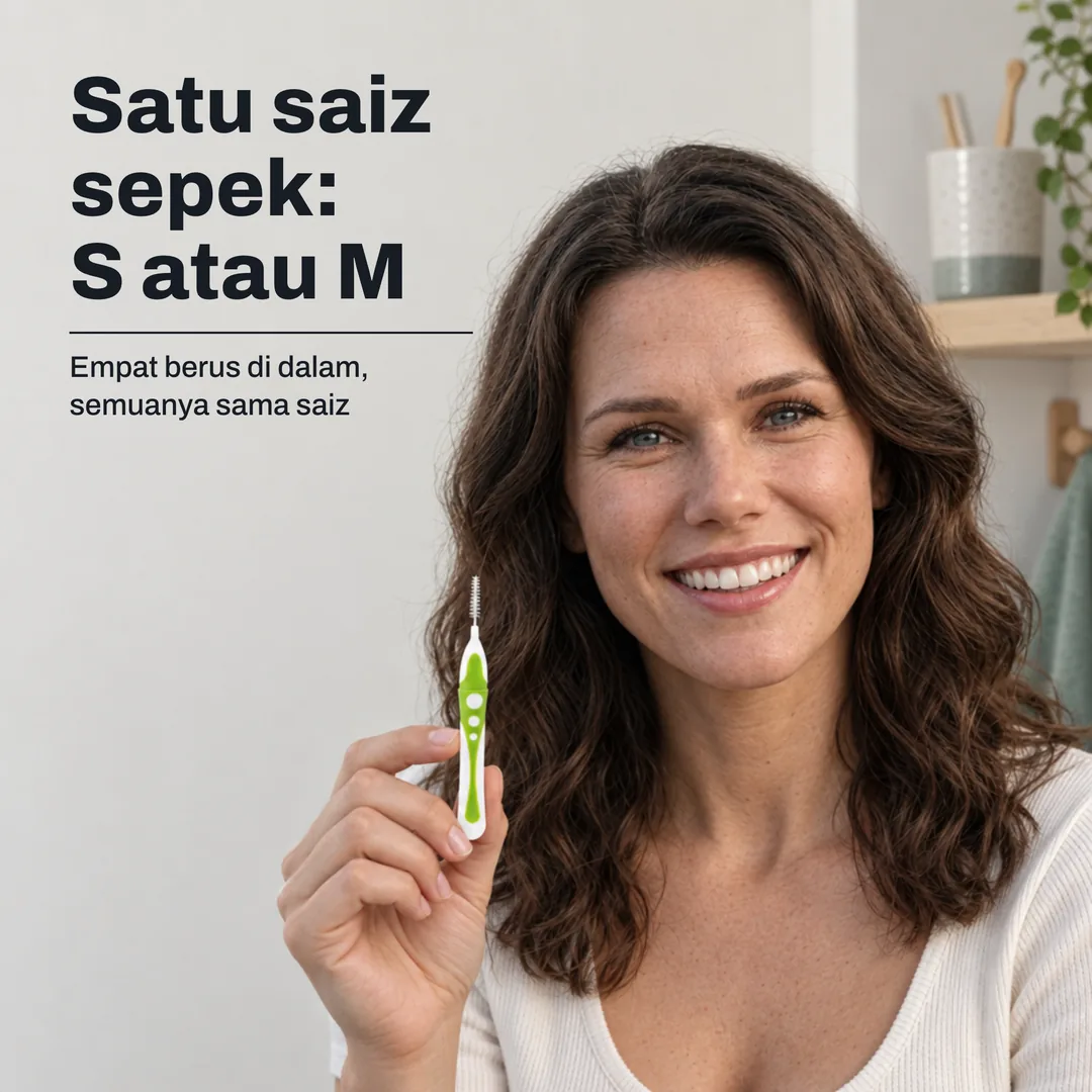 Satu saiz sepek: S atau M — Empat berus di dalam, semuanya sama saiz