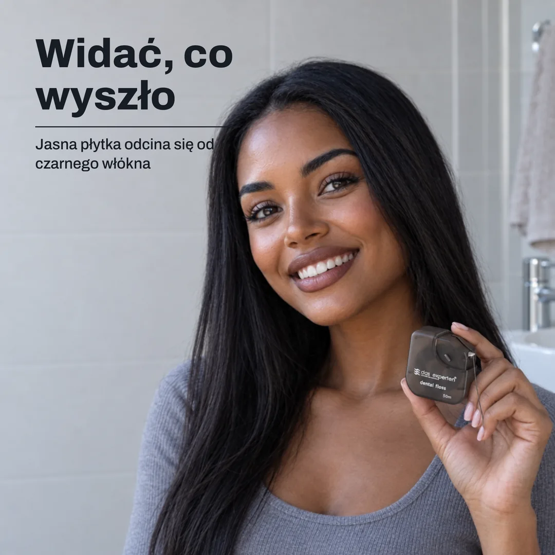 Widać, co wyszło — Jasna płytka odcina się od czarnego włókna