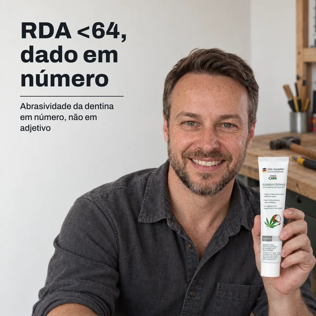 RDA <64, dado em número — Abrasividade da dentina em número, não em adjetivo