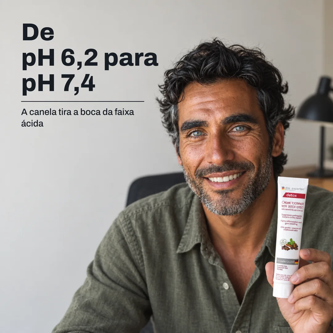 De pH 6,2 para pH 7,4 — A canela tira a boca da faixa ácida