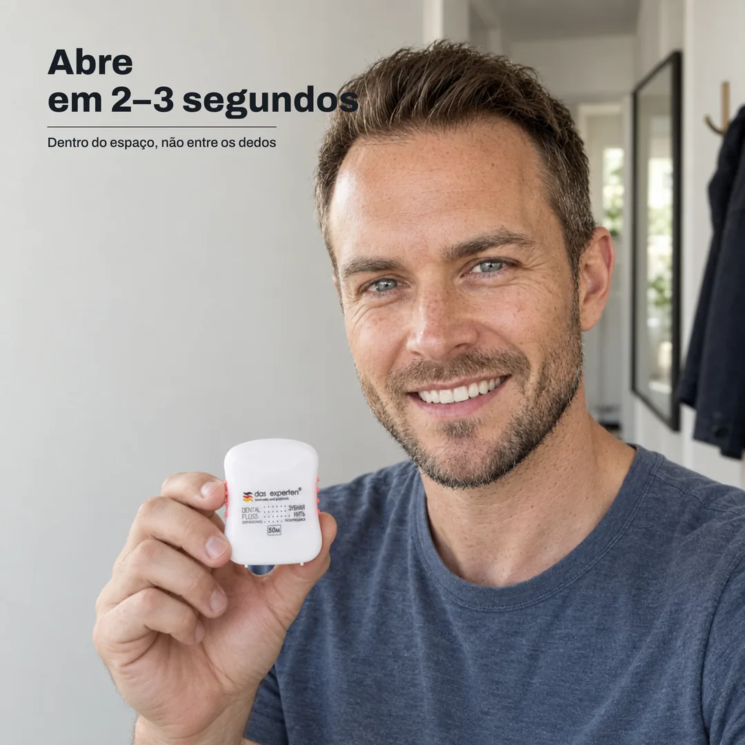Abre em 2–3 segundos — Dentro do espaço, não entre os dedos