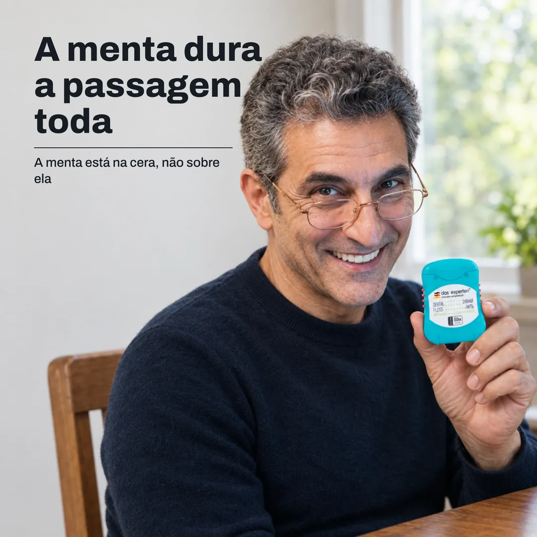 A menta dura a passagem toda — A menta está na cera, não sobre ela