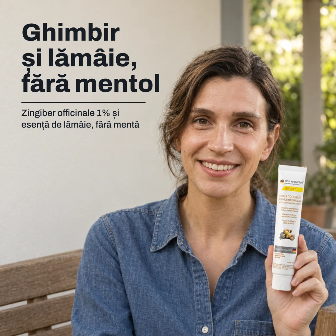 Ghimbir și lămâie, fără mentol — Zingiber officinale 1% și esență de lămâie, fără mentă