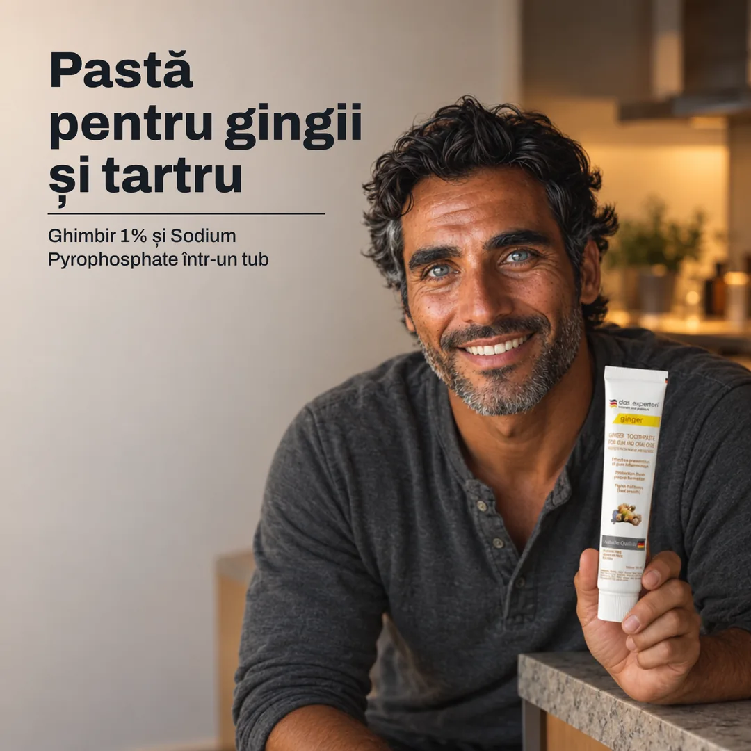 Pastă pentru gingii și tartru — Ghimbir 1% și Sodium Pyrophosphate într-un tub