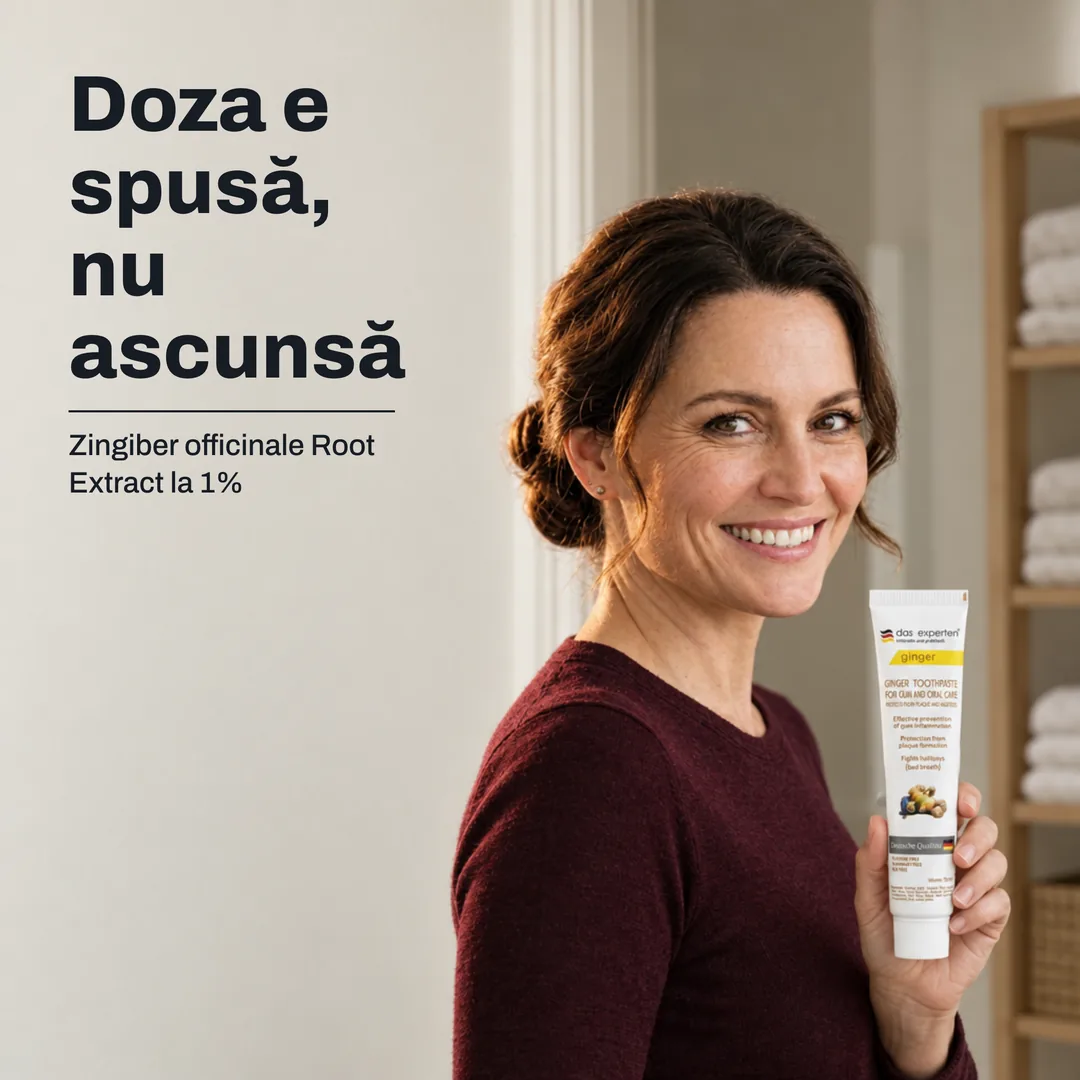 Doza e spusă, nu ascunsă — Zingiber officinale Root Extract la 1%