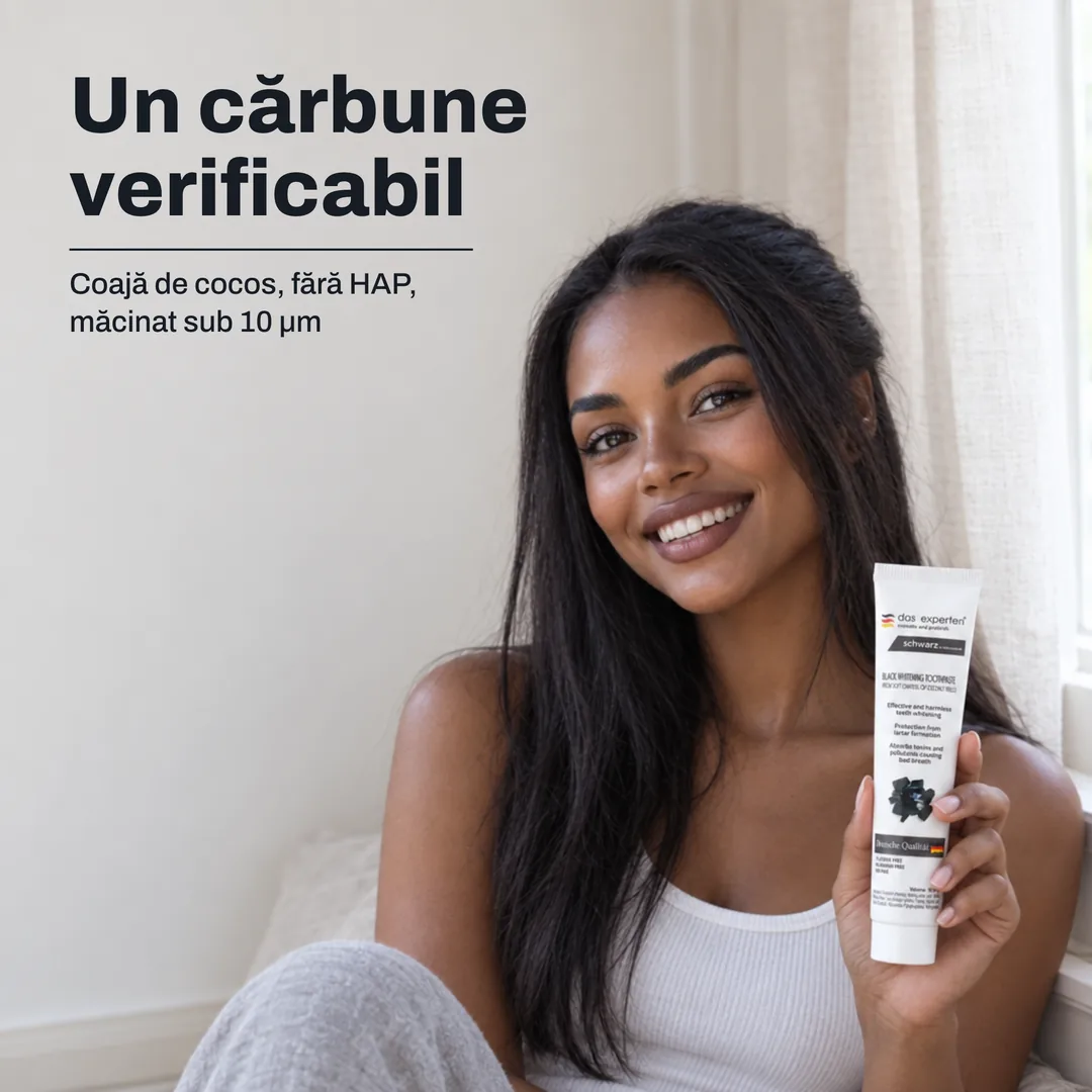 Un cărbune verificabil — Coajă de cocos, fără HAP, măcinat sub 10 μm