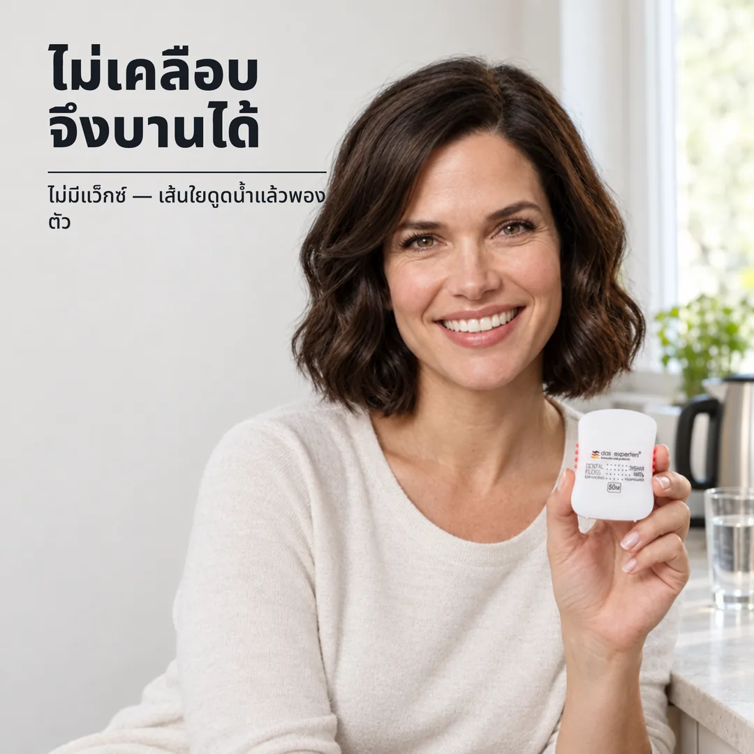 ไม่เคลือบ จึงบานได้ — ไม่มีแว็กซ์ — เส้นใยดูดน้ำแล้วพองตัว