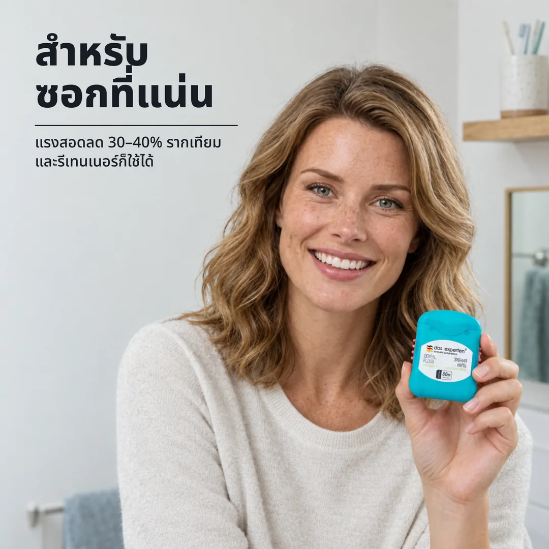 สำหรับซอกที่แน่น — แรงสอดลด 30–40% รากเทียมและรีเทนเนอร์ก็ใช้ได้