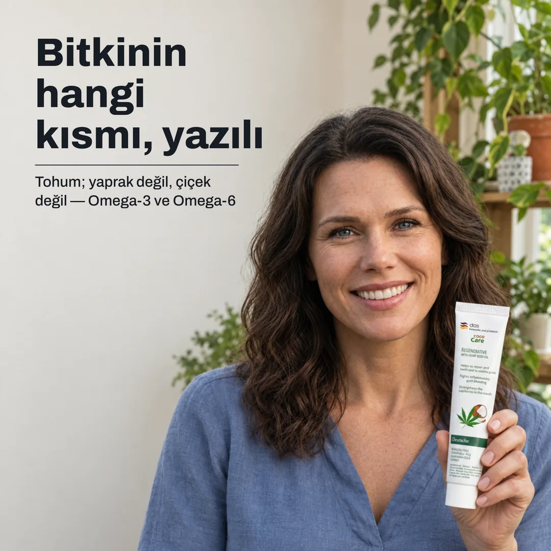Bitkinin hangi kısmı, yazılı — Tohum; yaprak değil, çiçek değil — Omega-3 ve Omega-6