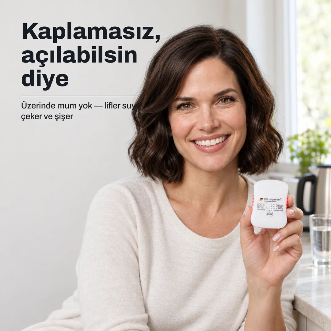 Kaplamasız, açılabilsin diye — Üzerinde mum yok — lifler suyu çeker ve şişer