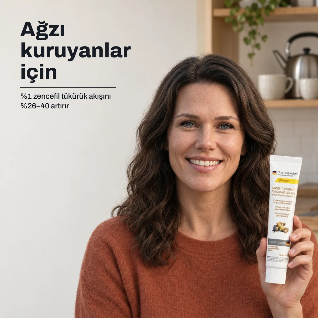 Ağzı kuruyanlar için — %1 zencefil tükürük akışını %26–40 artırır