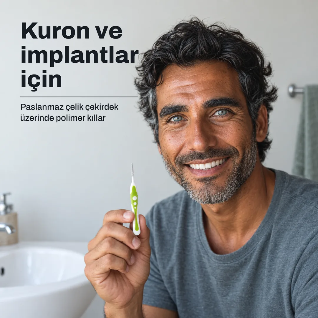 Kuron ve implantlar için — Paslanmaz çelik çekirdek üzerinde polimer kıllar
