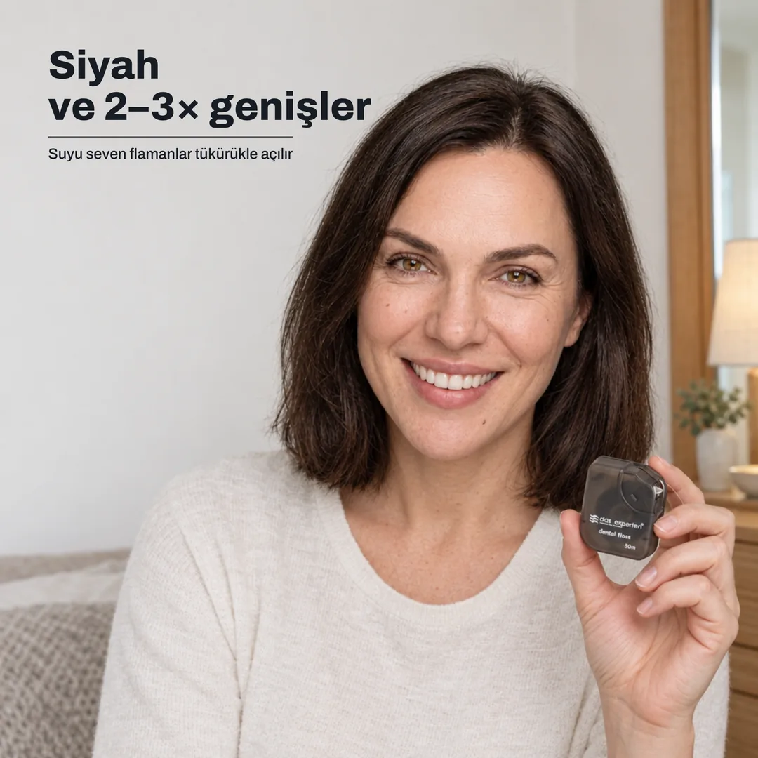 Siyah ve 2–3× genişler — Suyu seven flamanlar tükürükle açılır