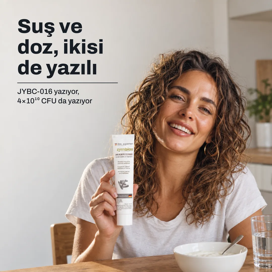 Suş ve doz, ikisi de yazılı — JYBC-016 yazıyor, 4×10¹⁰ CFU da yazıyor