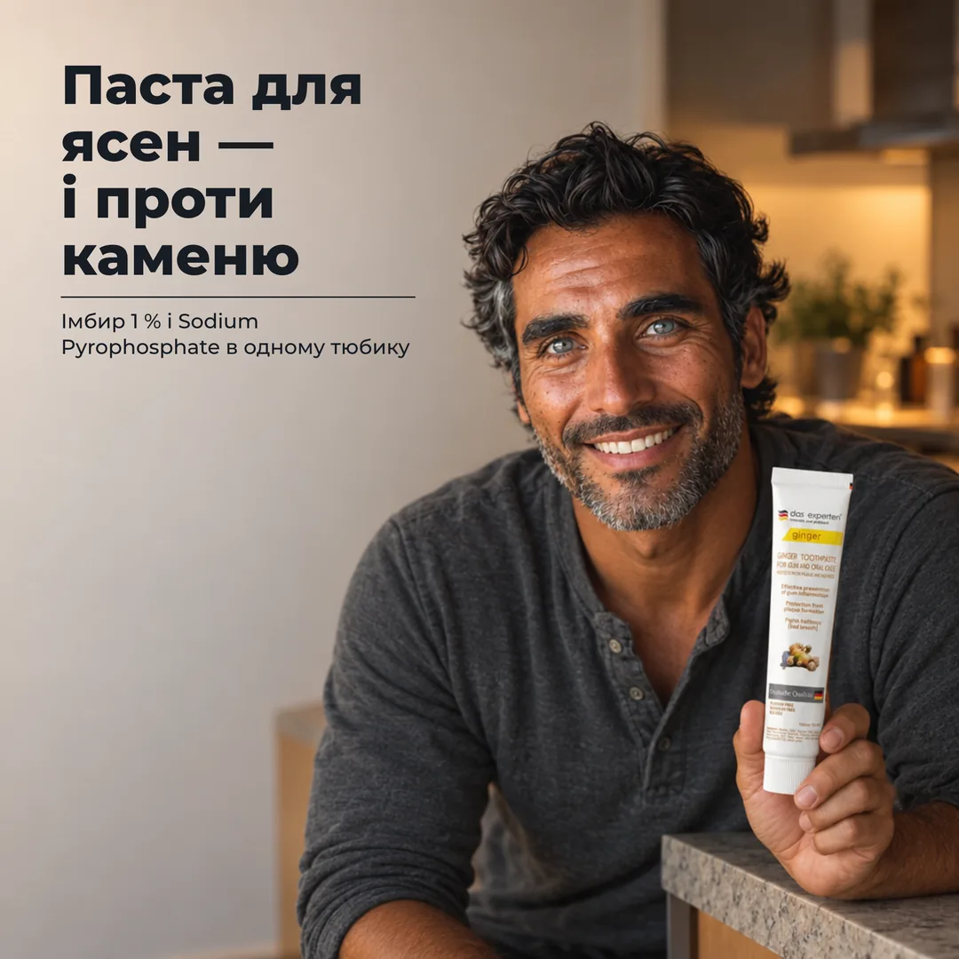 Паста для ясен — і проти каменю — Імбир 1 % і Sodium Pyrophosphate в одному тюбику