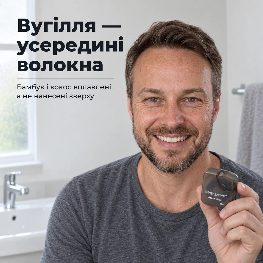Вугілля — усередині волокна — Бамбук і кокос вплавлені, а не нанесені зверху