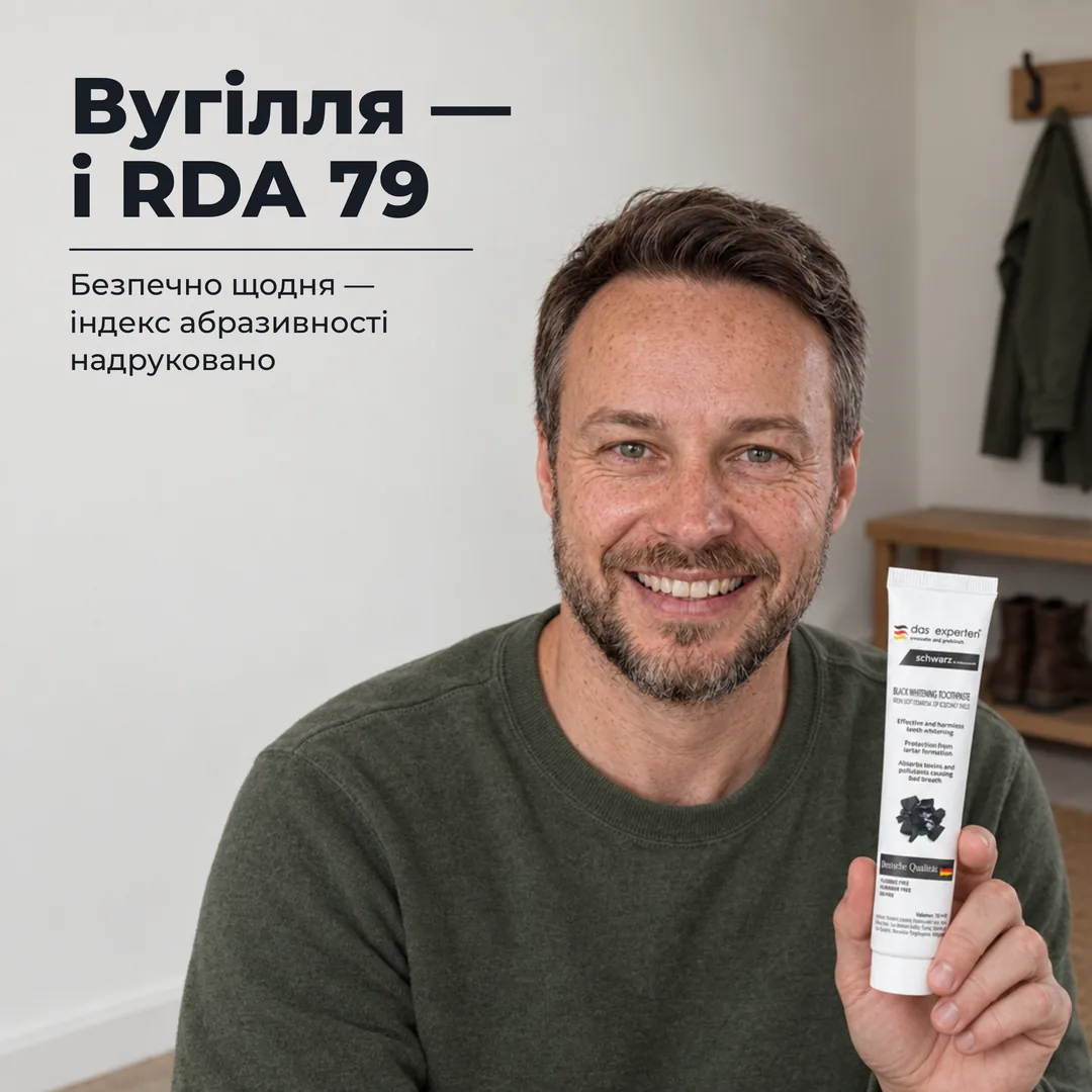 Вугілля — і RDA 79 — Безпечно щодня — індекс абразивності надруковано