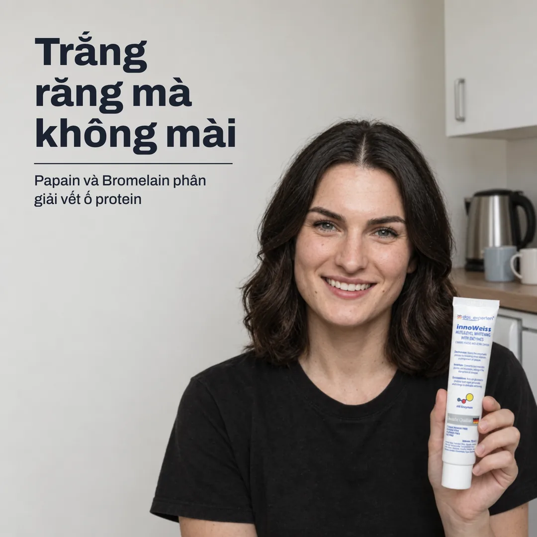 Trắng răng mà không mài — Papain và Bromelain phân giải vết ố protein