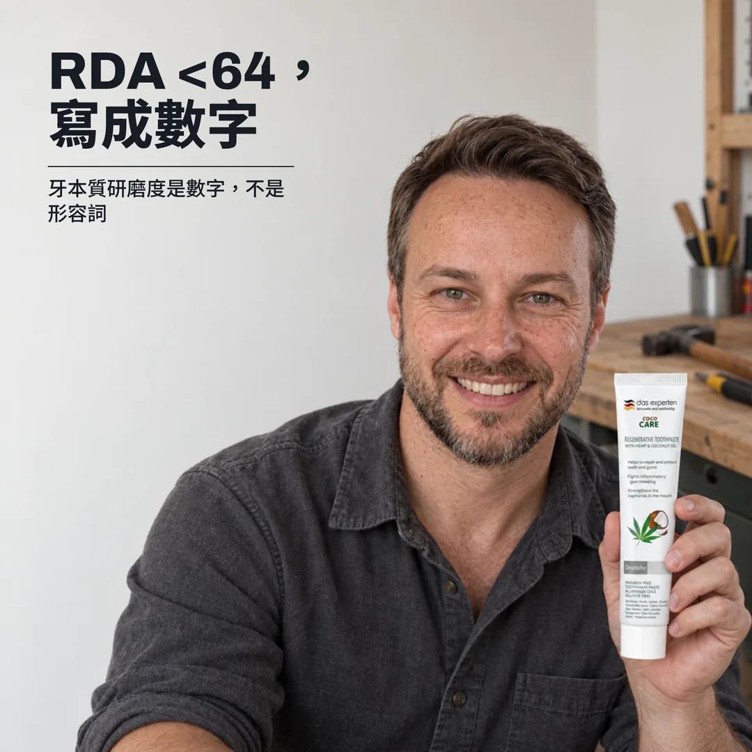 RDA <64，寫成數字 — 牙本質研磨度是數字，不是形容詞