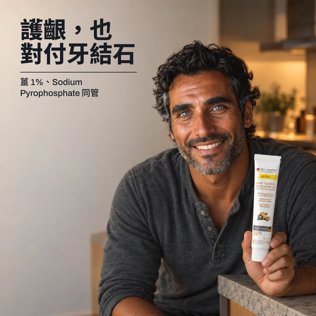 護齦，也對付牙結石 — 薑 1%、Sodium Pyrophosphate 同管