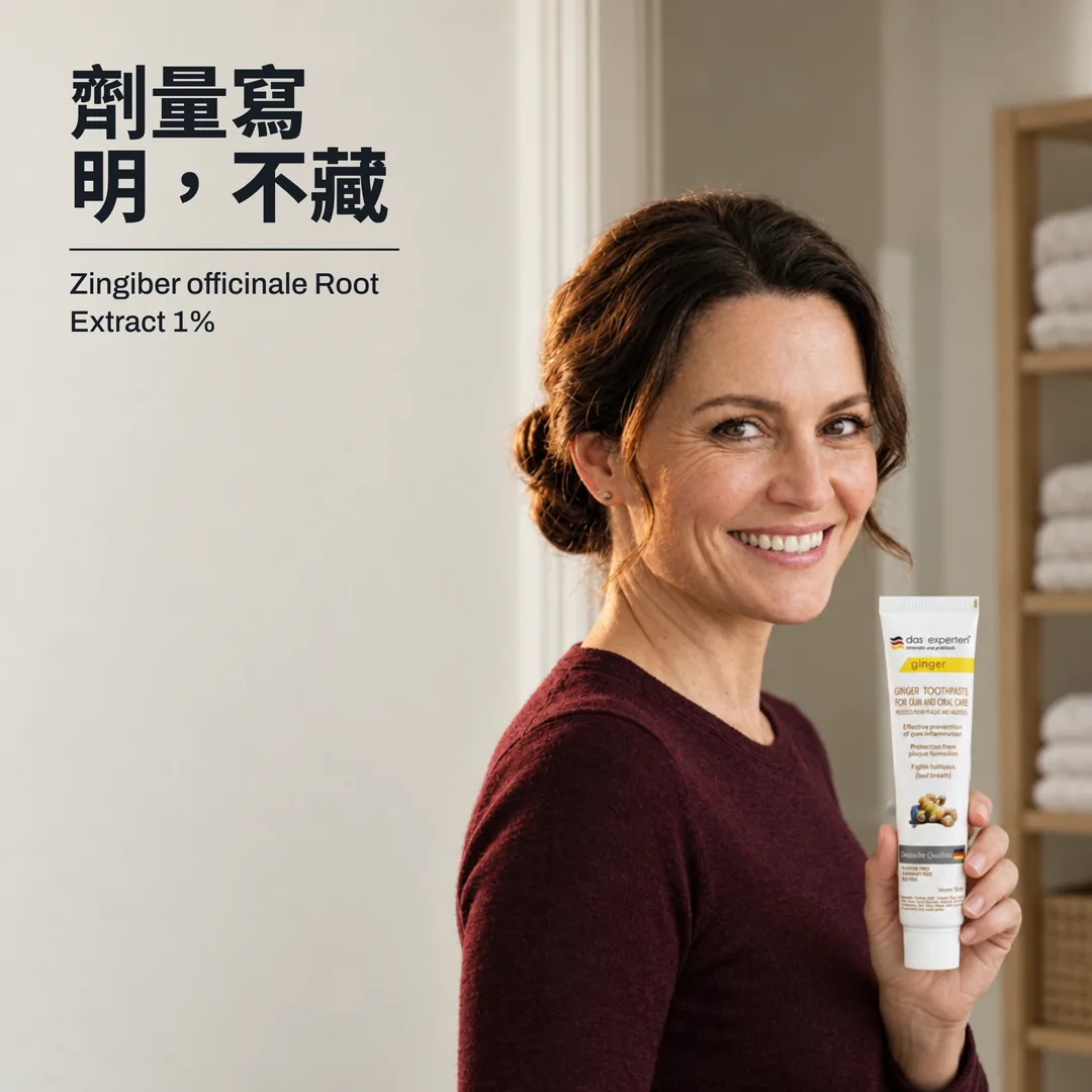 劑量寫明，不藏 — Zingiber officinale Root Extract 1%