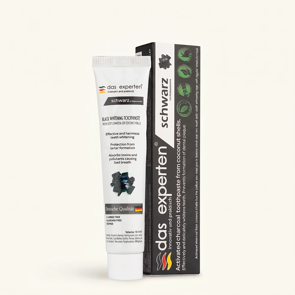 Das Experten SCHWARZ activated charcoal whitening toothpaste